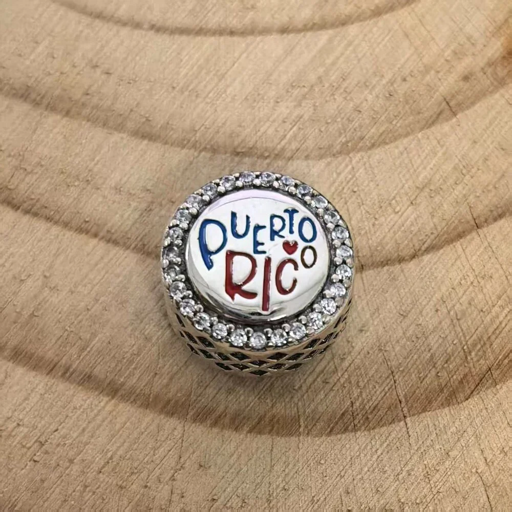 Pandora Puerto Rico Exclusive Bead Charm Pendant, S925 Silver Jewelry